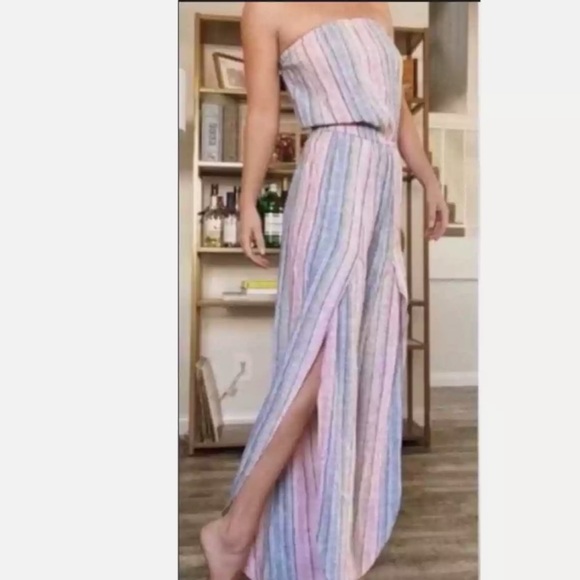 Anthropologie Drew Emerson Strapless Tulip Hem Jumpsuit M - Picture 4 of 10